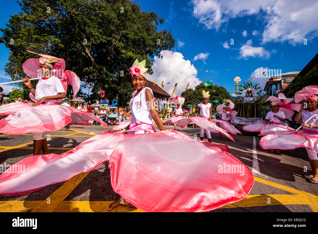 Street parade in the International Carnival Seychelles, in Victoria