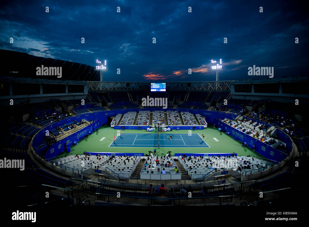 Wuhan, China. 28th Sep, 2017. Peng Shuai of China and Sania Mirza of