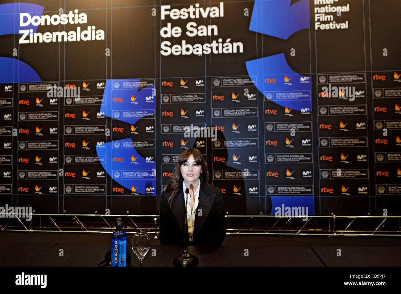 Monica Bellucci attends the Donostia Award press conference during the 65th San Sebastian Film Festival on September 27, 2017 in San Sebastian, Spain. Stock Photo