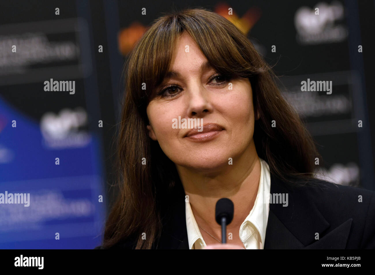 Monica Bellucci attends the Donostia Award press conference during the 65th San Sebastian Film Festival on September 27, 2017 in San Sebastian, Spain. Stock Photo