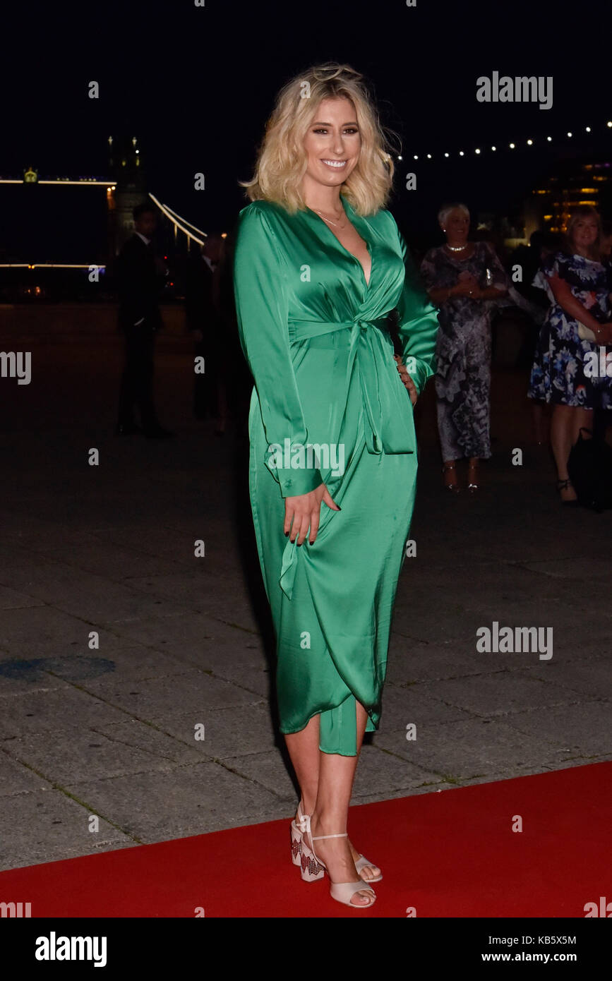 London, UK. 28th Sep, 2017. Stacey Solomon, X Factor singer, arrives