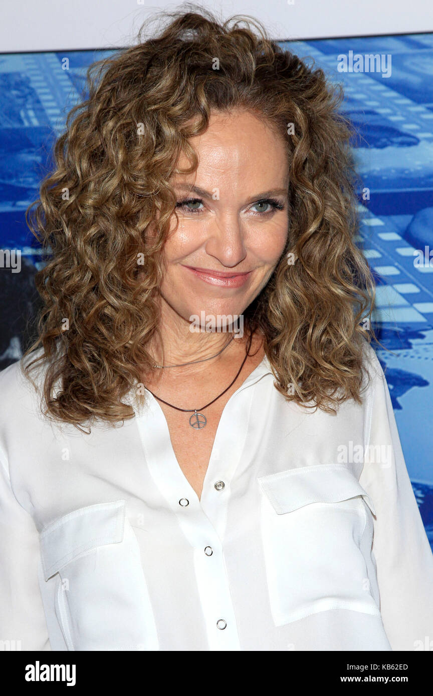 Amy Brenneman attends the premiere of HBO's 'Spielberg' at Paramount Studios on September 26, 2017 in Hollywood, California. Stock Photo