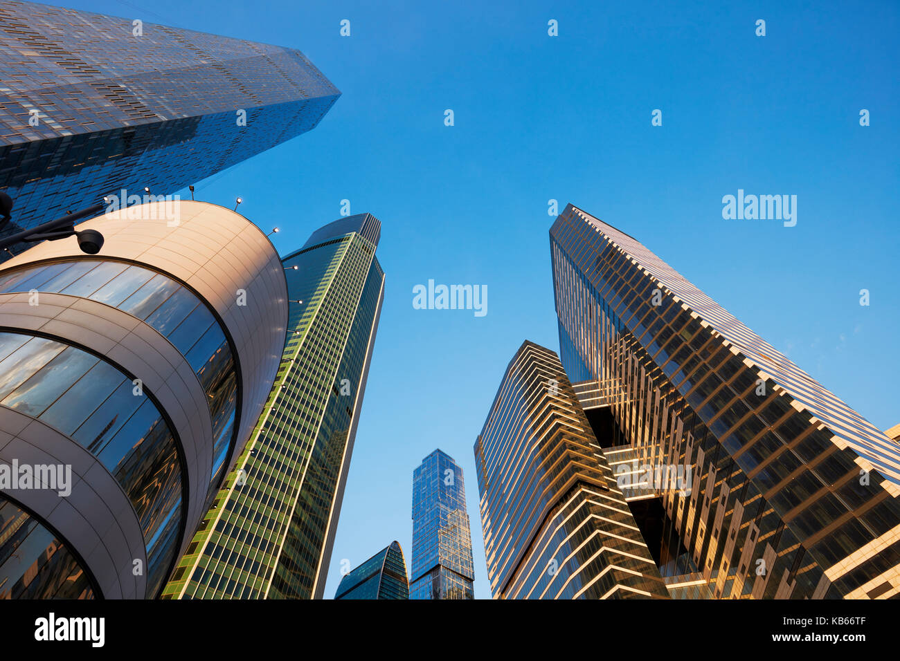 Highrise buildings of the Moscow International Business Centre (MIBC), also known as “Moscow City'. Moscow, Russia. Stock Photo