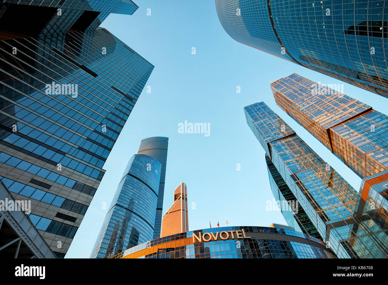 Highrise buildings of the Moscow International Business Centre (MIBC), also known as “Moscow City'. Moscow, Russia. Stock Photo