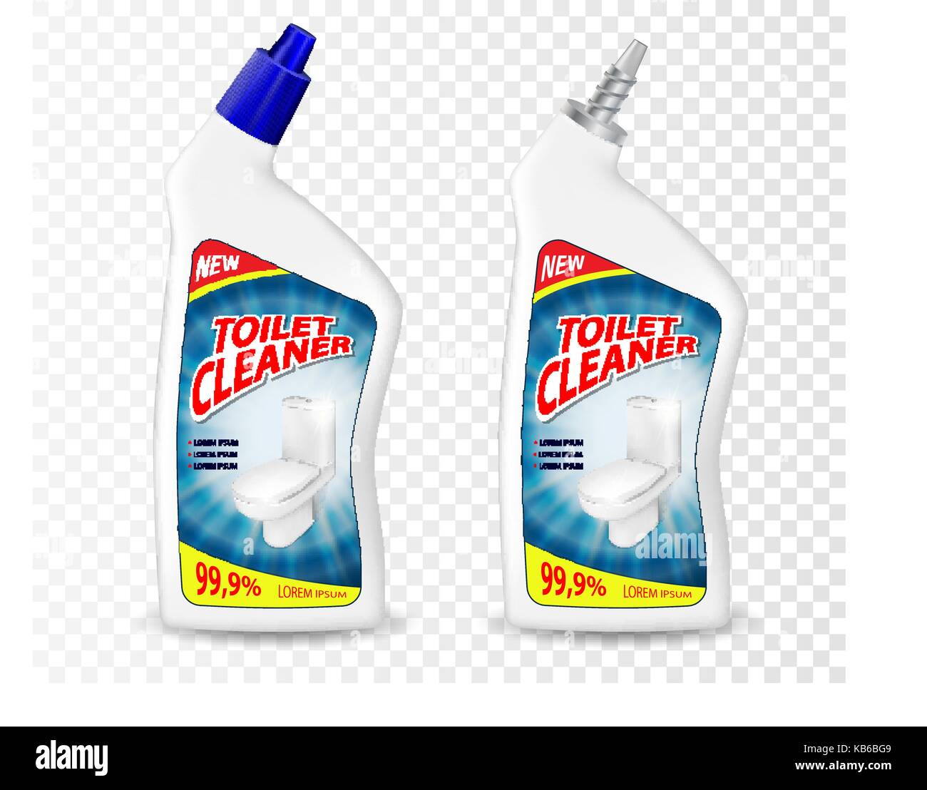Realistic template Toilet Cleaner gel package. Plastic bottle container