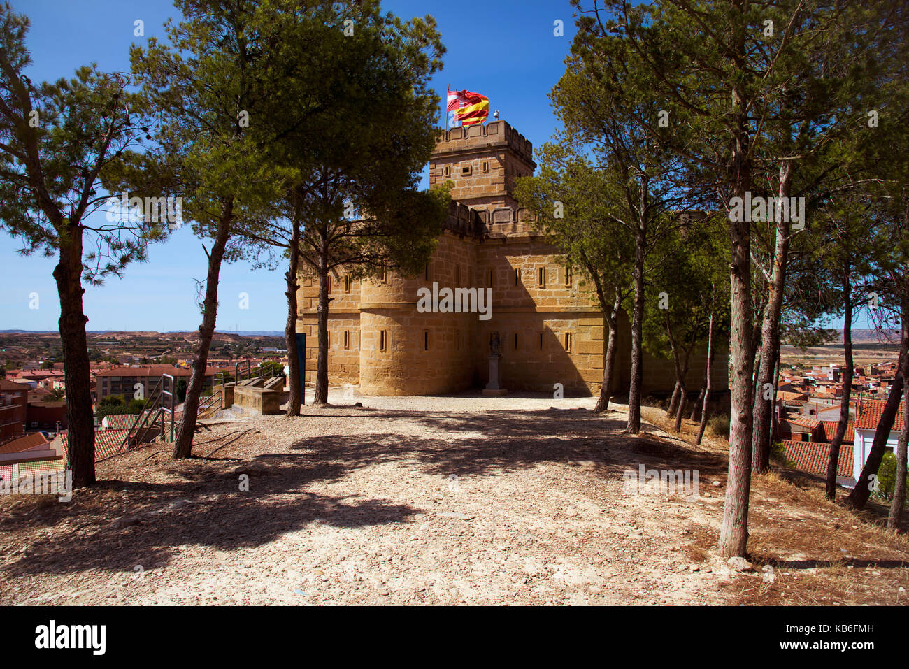 a view of the Torre de Salamanca tower in Caspe, Spain, built in 1875 Stock Photo