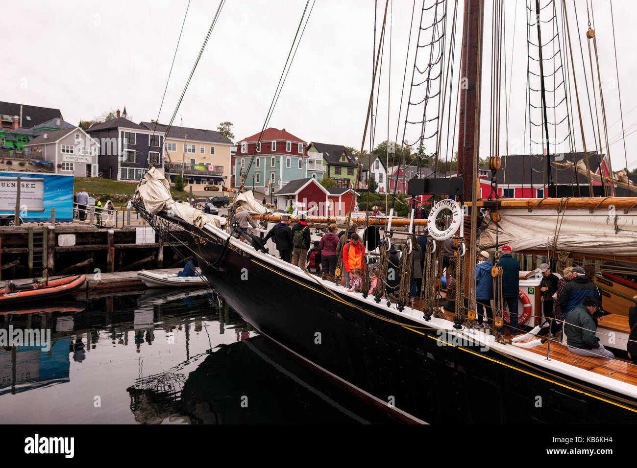 The Bluenose II arrives to its home port of Lunenburg, Nova Scotia on