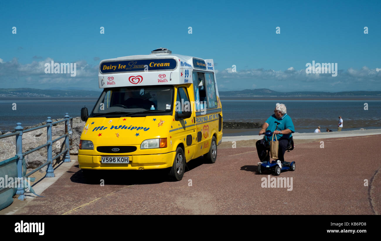 Morecambe Ice Cream Van and Scooter Stock Photo Alamy