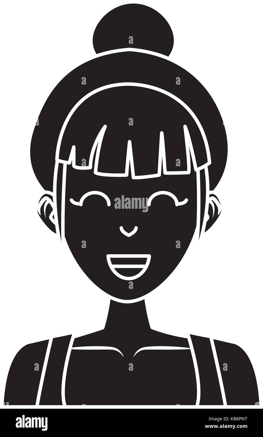 Portrait funny smiling young woman Stock Vector Images - Alamy