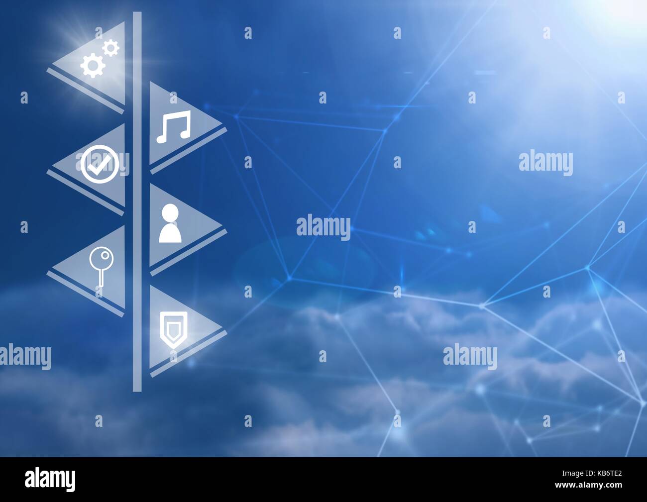 Digital composite of Icons interface of Internet Of Things over blue ...