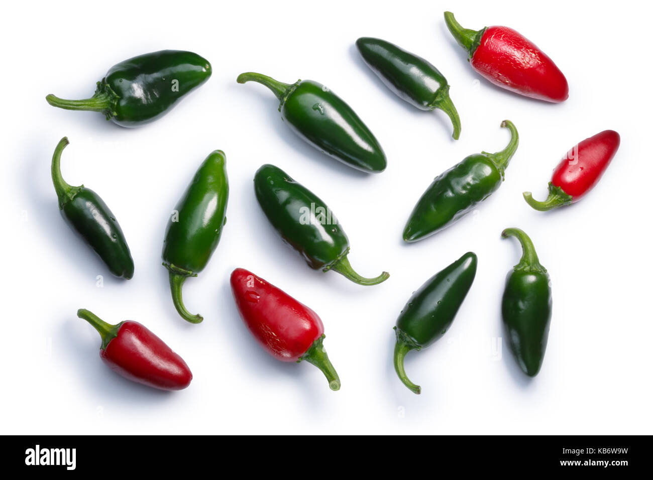 Jalapeno Chile Peppers C Annuum Tam Mild Red And Green Pods Top Stock Photo Alamy