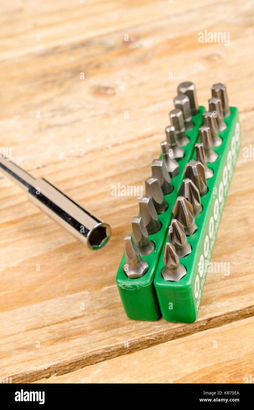 Assortment of screwdriver insert tips Stock Photo Alamy