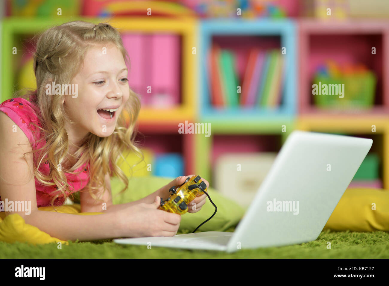 girl using modern laptop Stock Photo - Alamy