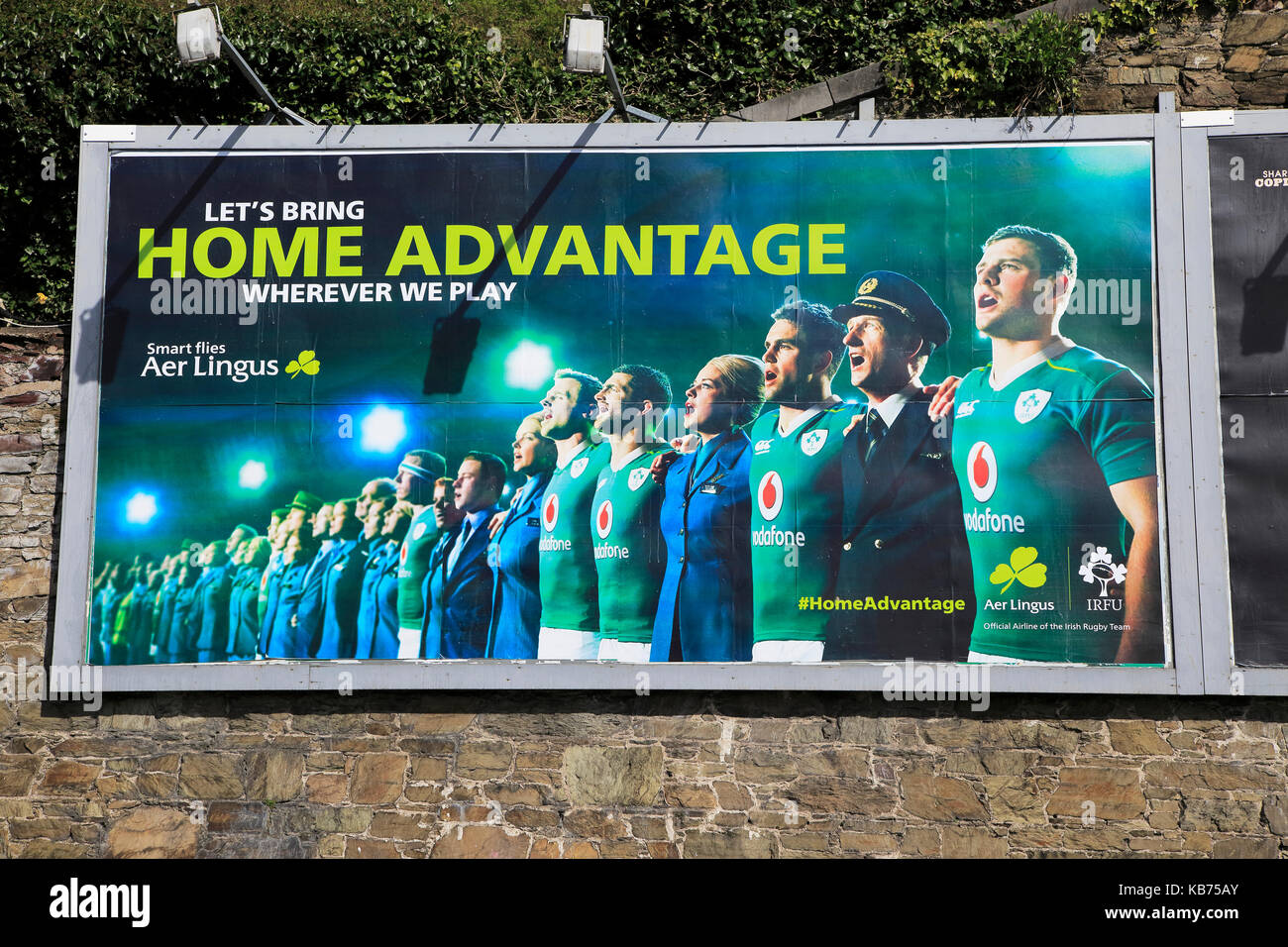 Are Lingus Home Advantage advertising billboard picture of Irish rugby