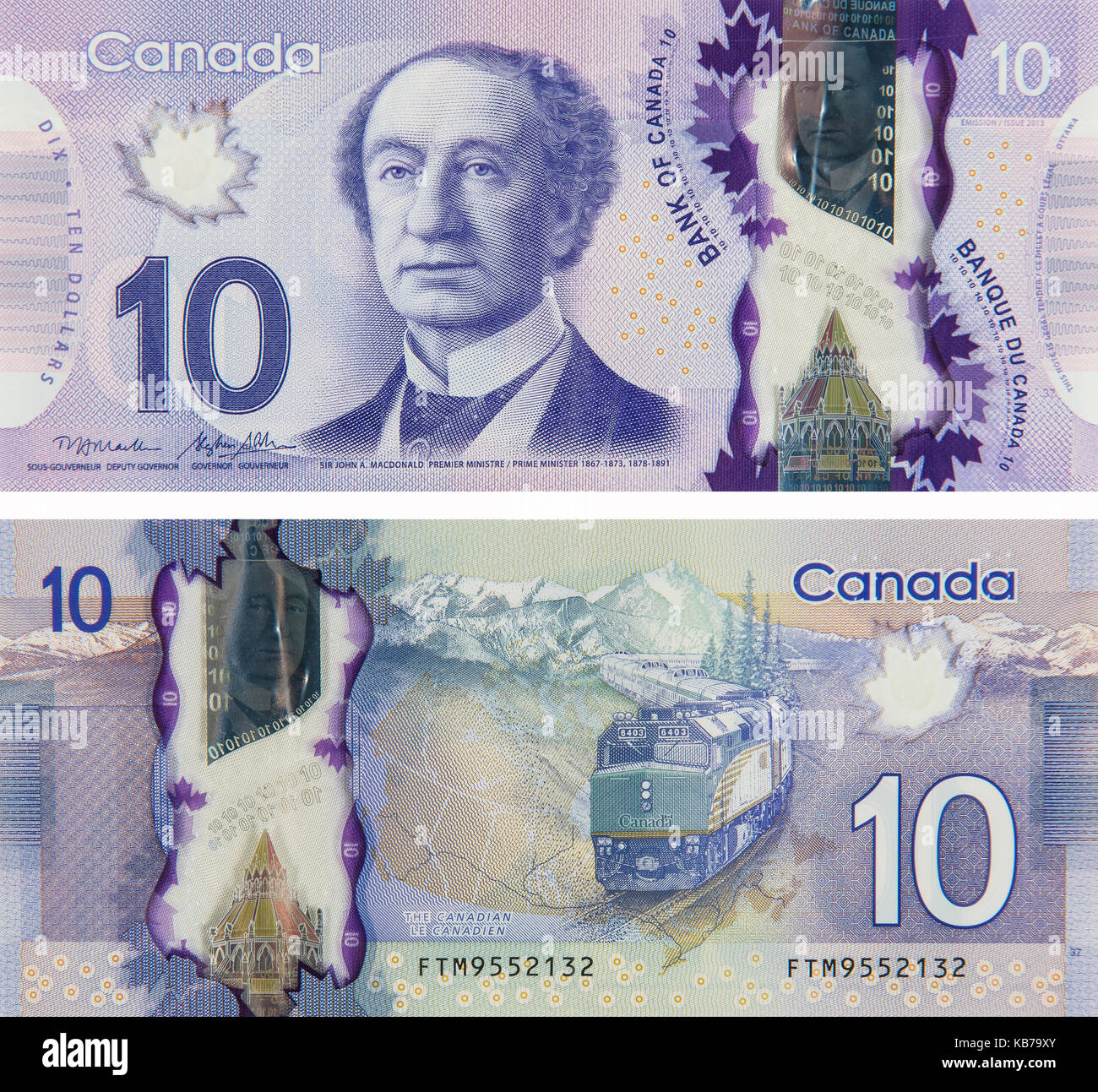 10 ten canadian dollars Stock Photo