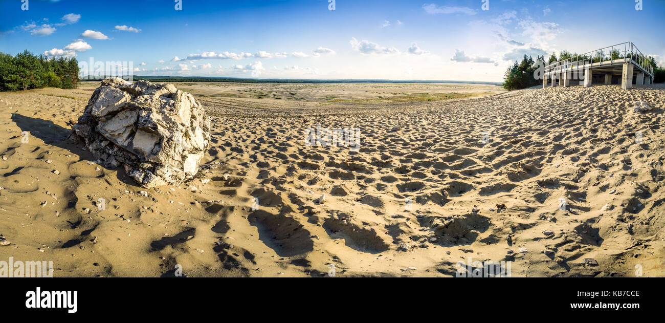 Bledowska desert with observation deck, Poland Stock Photo