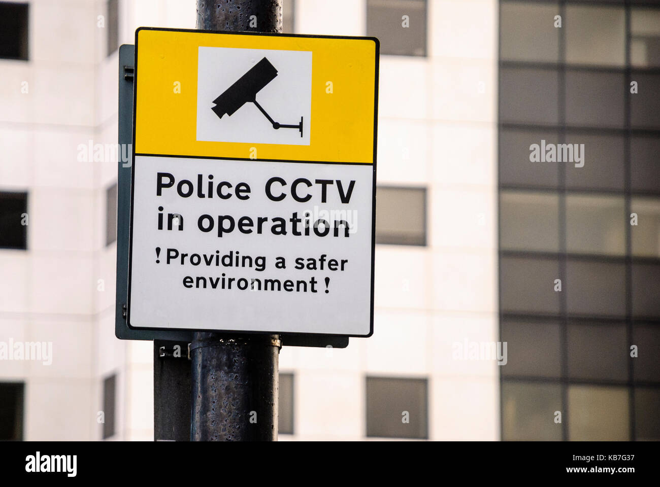 Sign warning that Police CCTV In Operation Stock Photo