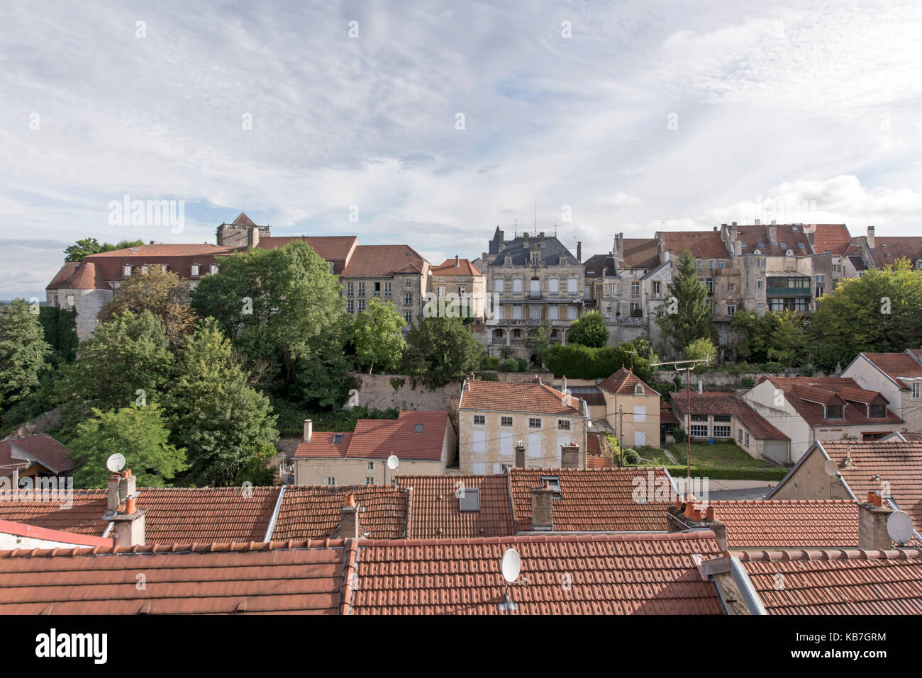View Of Chaumont Houses France Stock Photo Alamy