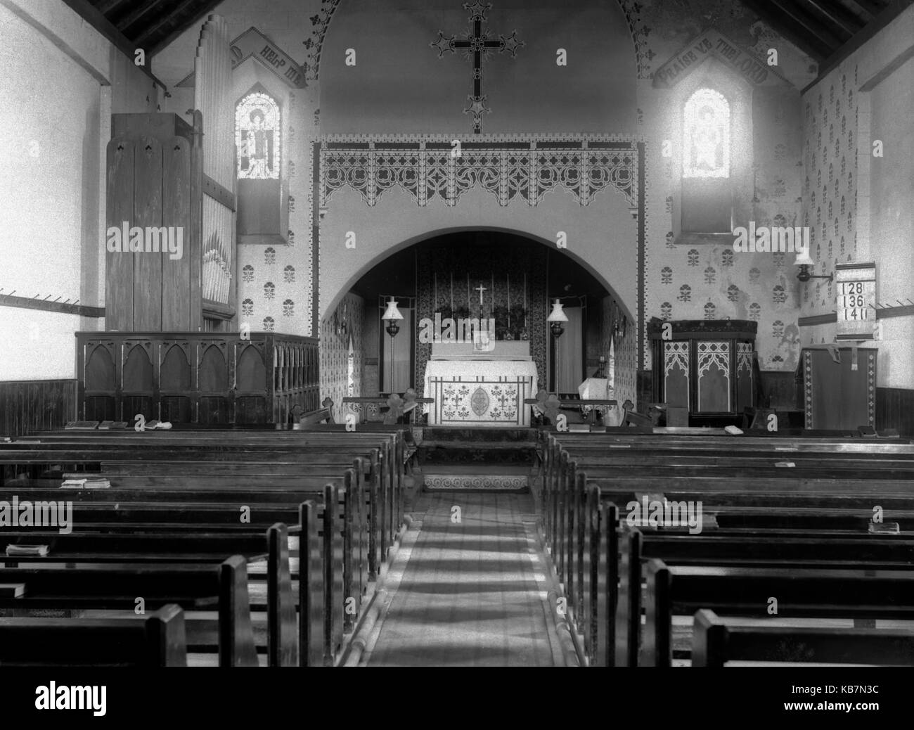 AJAXNETPHOTO. 1890 - 1914 (APPROX). LOCATION UNKNOWN. - INTERIOR VIEW OF A CHURCH OR PRIVATE CHAPEL. PHOTOGRAPHER:UNKNOWN © DIGITAL IMAGE COPYRIGHT AJAX VINTAGE PICTURE LIBRARY SOURCE: AJAX VINTAGE PICTURE LIBRARY COLLECTION REF: AVL 172109 1874 Stock Photo