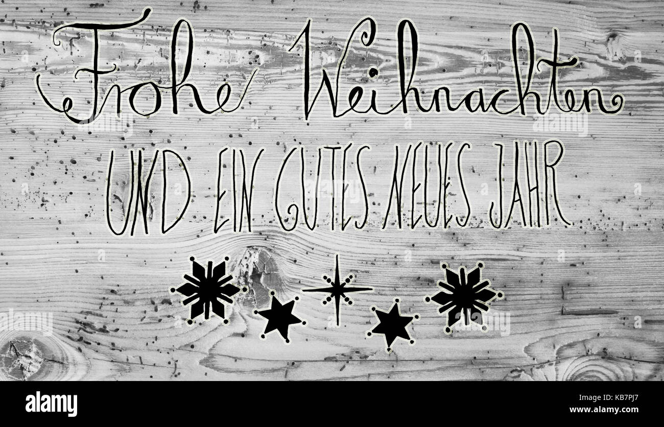 Black Calligraphy Gutes Neues Means Happy New Year Stock Photo