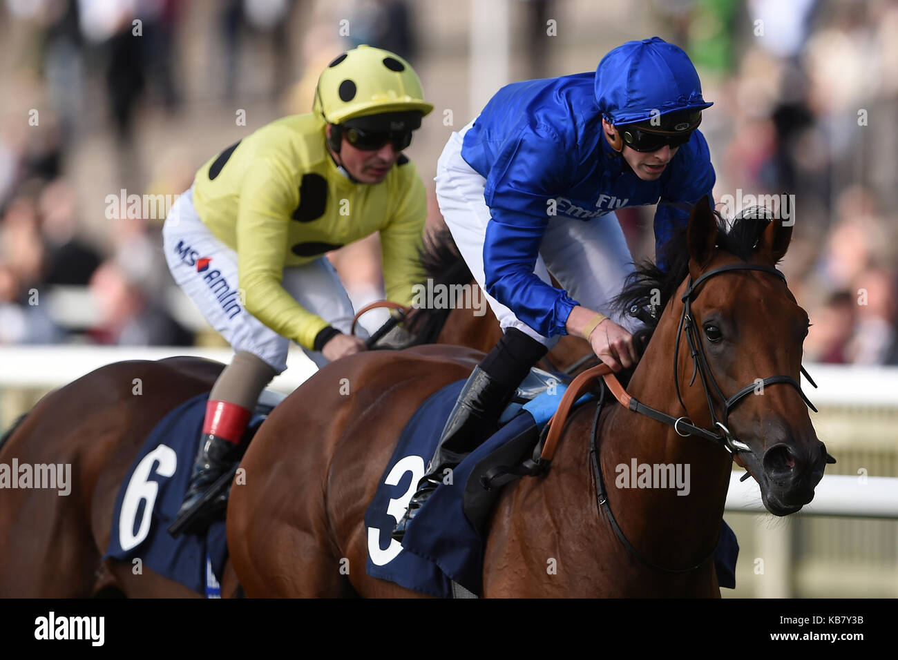 Rastrelli ridden by James Doyle (right) goes on to win the ...