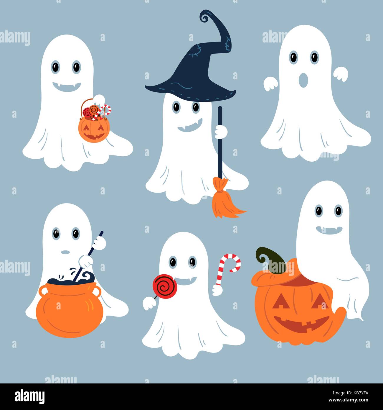 Set of vector ghosts for Halloween design Stock Vector Image & Art - Alamy