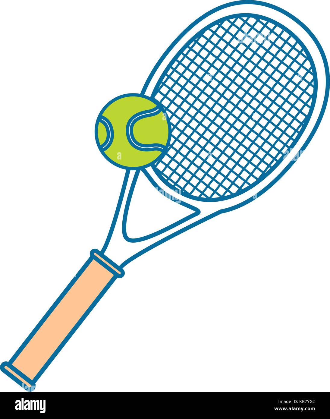 tennis sport racket with ball vector illustration design Stock Vector ...