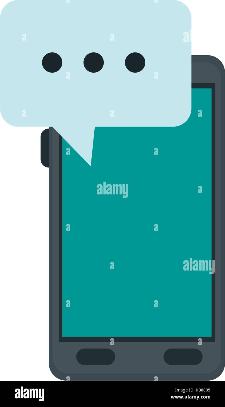 smartphone device with speech bubble vector illustration design Stock ...