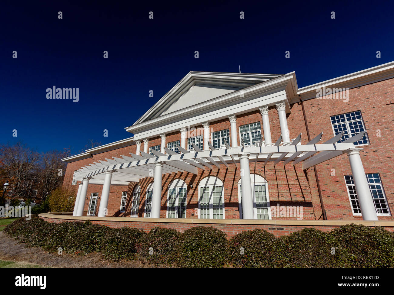 Martha S. and Carl H. Linder III Hall, College of Arts and Sciences at Elon University in Elon, North Carolina.  Built in 2009. Stock Photo