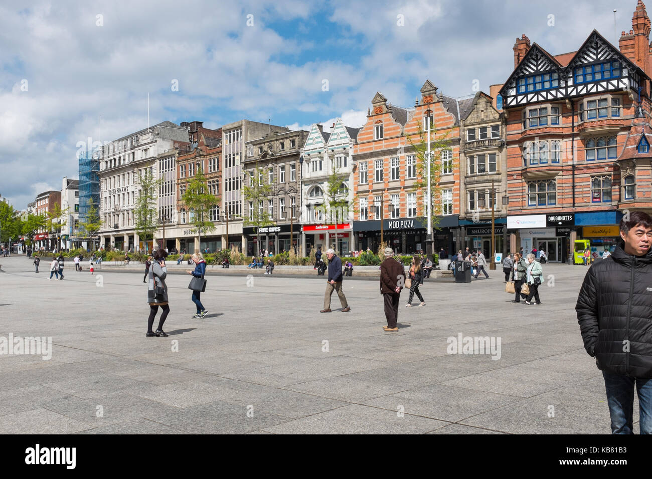 The Old Market Square in the centre of Nottingham Stock Photo