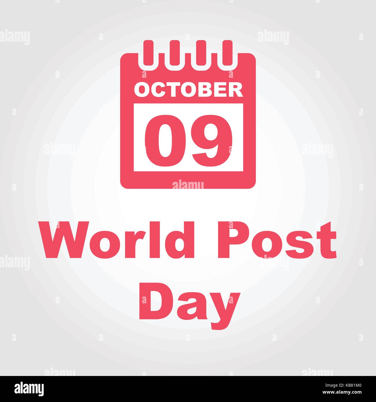 World post day in October with calendar icon - vector illustration Stock Vector