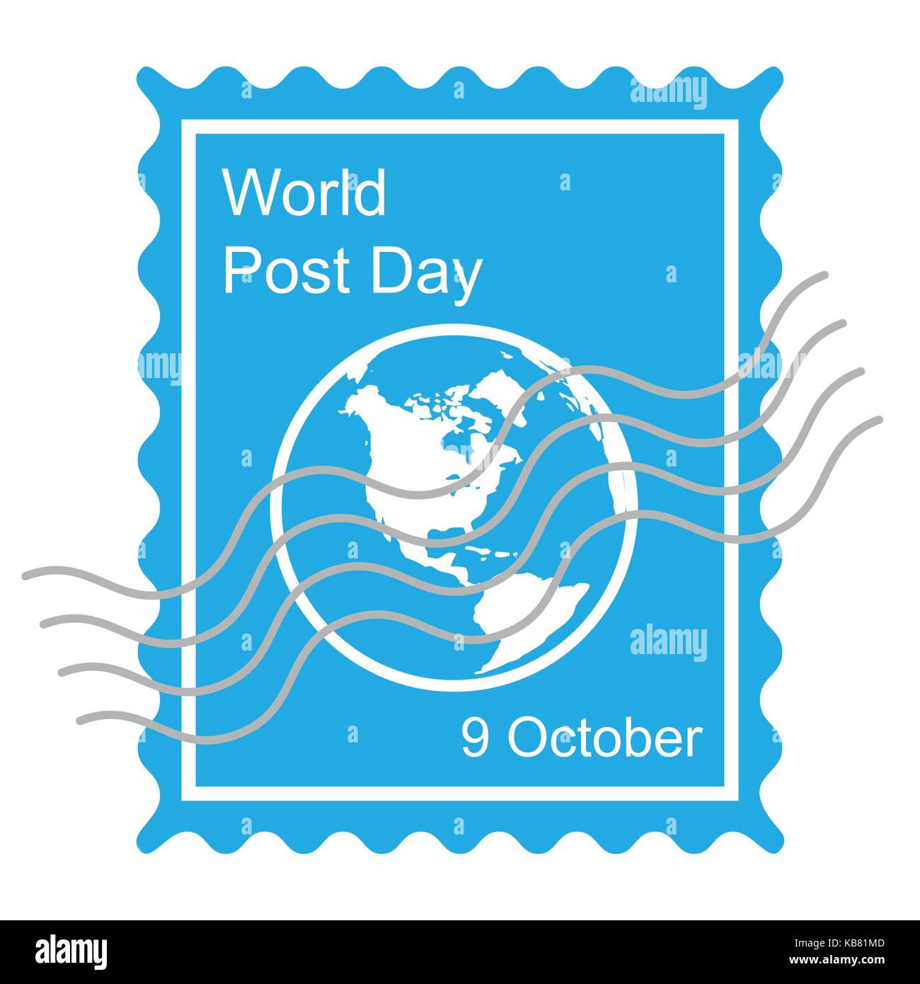 World post day in October with globe icon - vector illustration Stock Vector