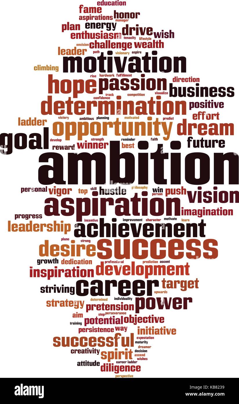 Ambition word cloud concept. Vector illustration Stock Vector