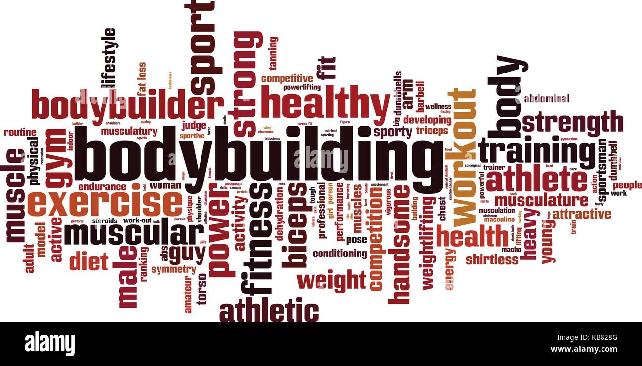 Bodybuilding word cloud concept. Vector illustration Stock Vector Image ...