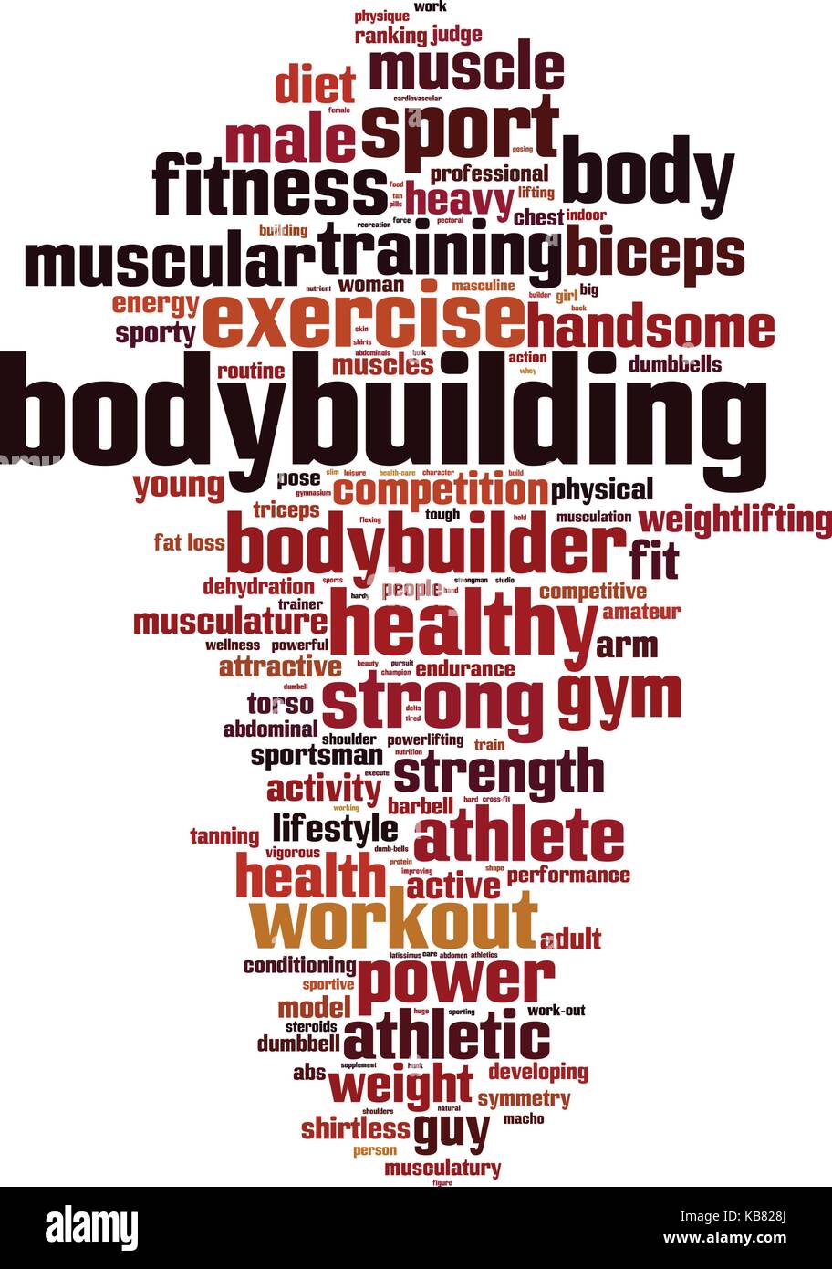 Bodybuilding word cloud concept. Vector illustration Stock Vector Image