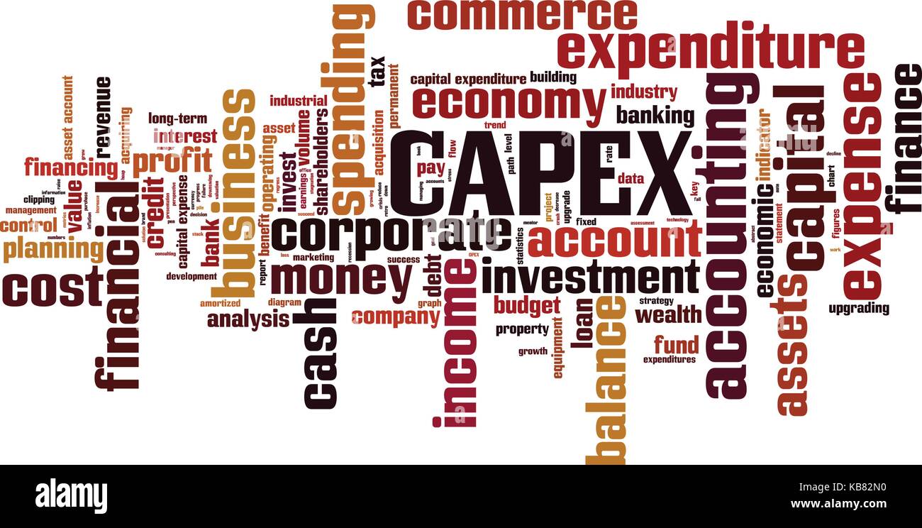 CAPEX word cloud concept. Vector illustration Stock Vector
