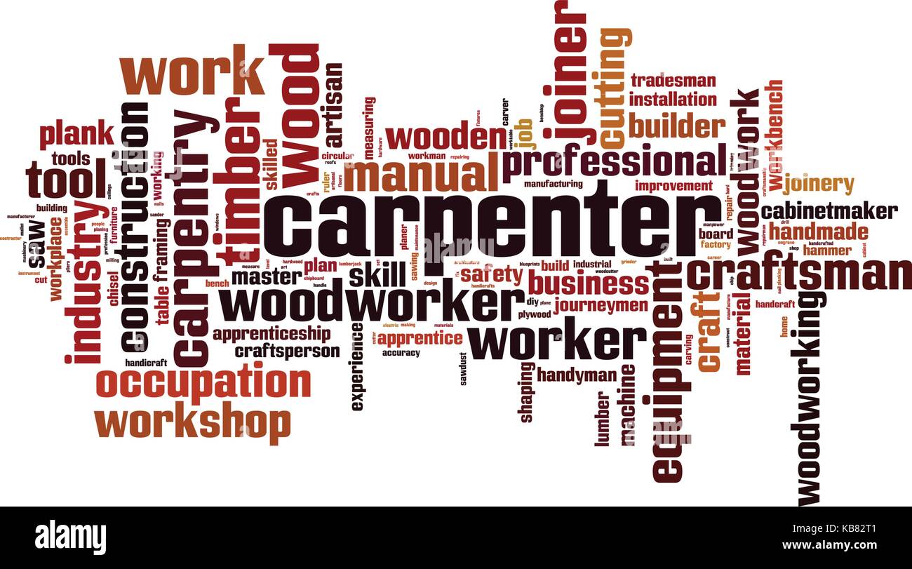 Carpenter word cloud concept. Vector illustration Stock Vector Image