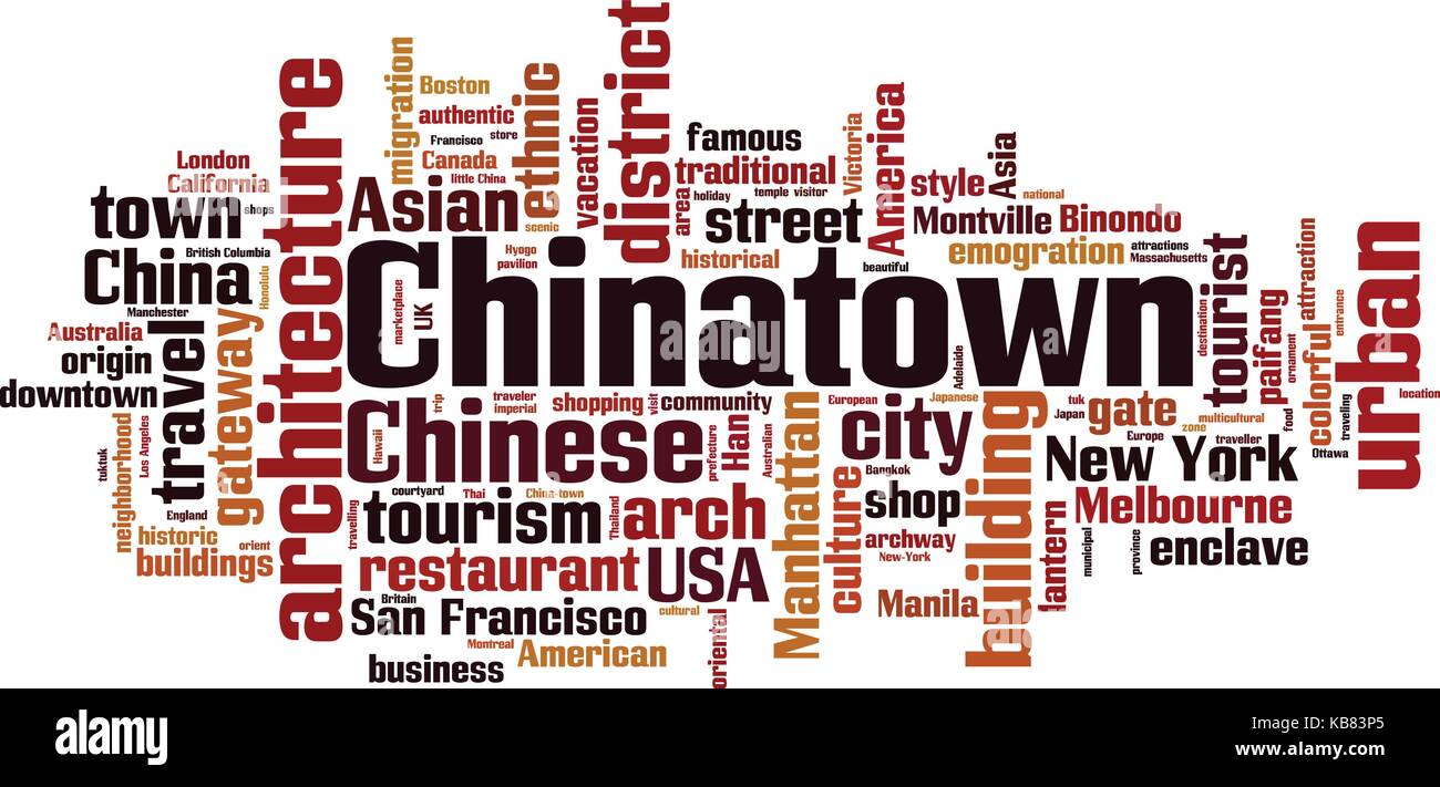 Chinatown word cloud concept. Vector illustration Stock Vector