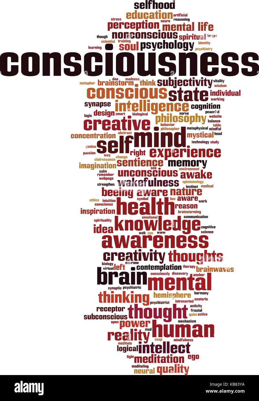 Consciousness word cloud concept. Vector illustration Stock Vector