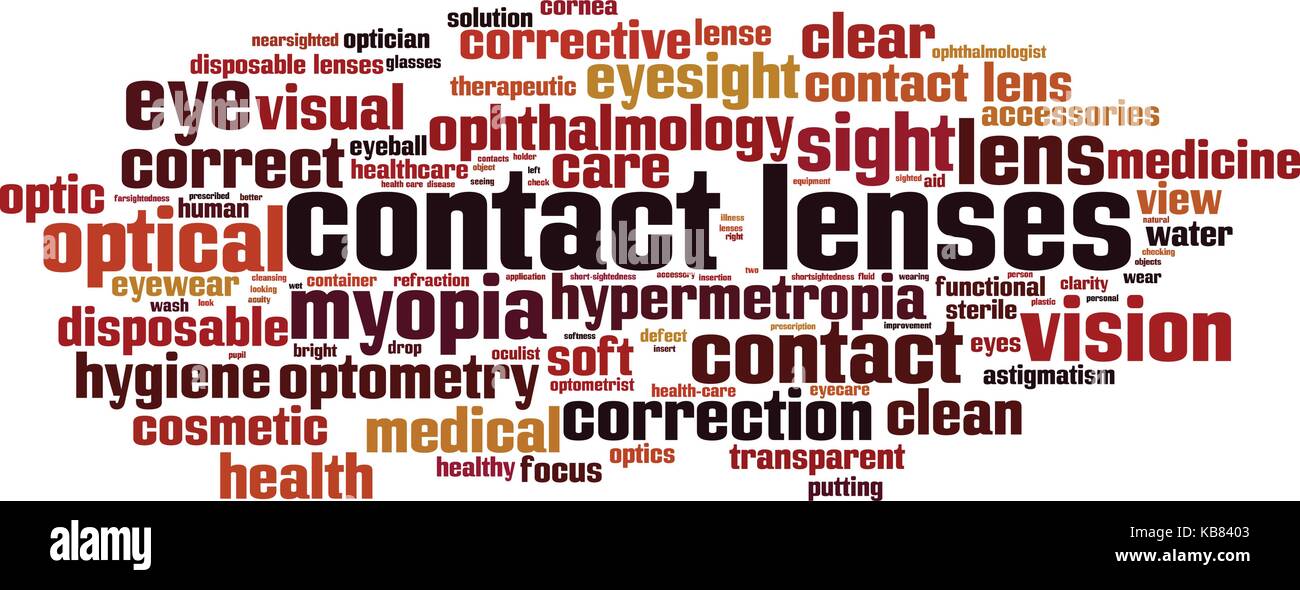 Contact lenses cloud concept. Vector illustration Stock Vector