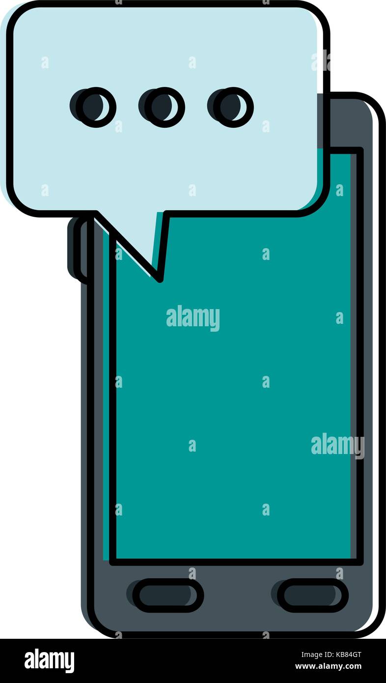 smartphone device with speech bubble vector illustration design Stock ...