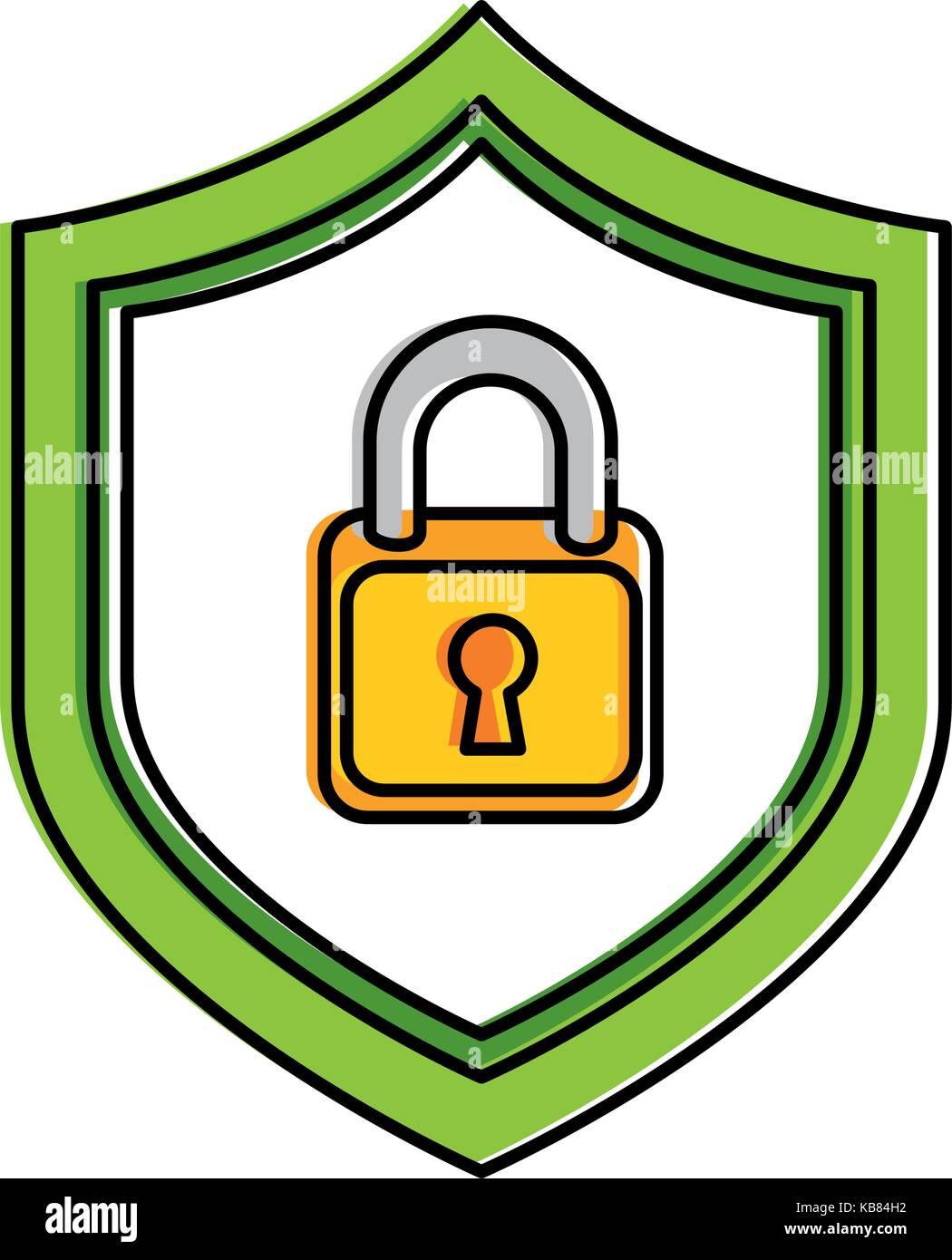 shield with safe padlock isolated icon vector illustration design Stock ...