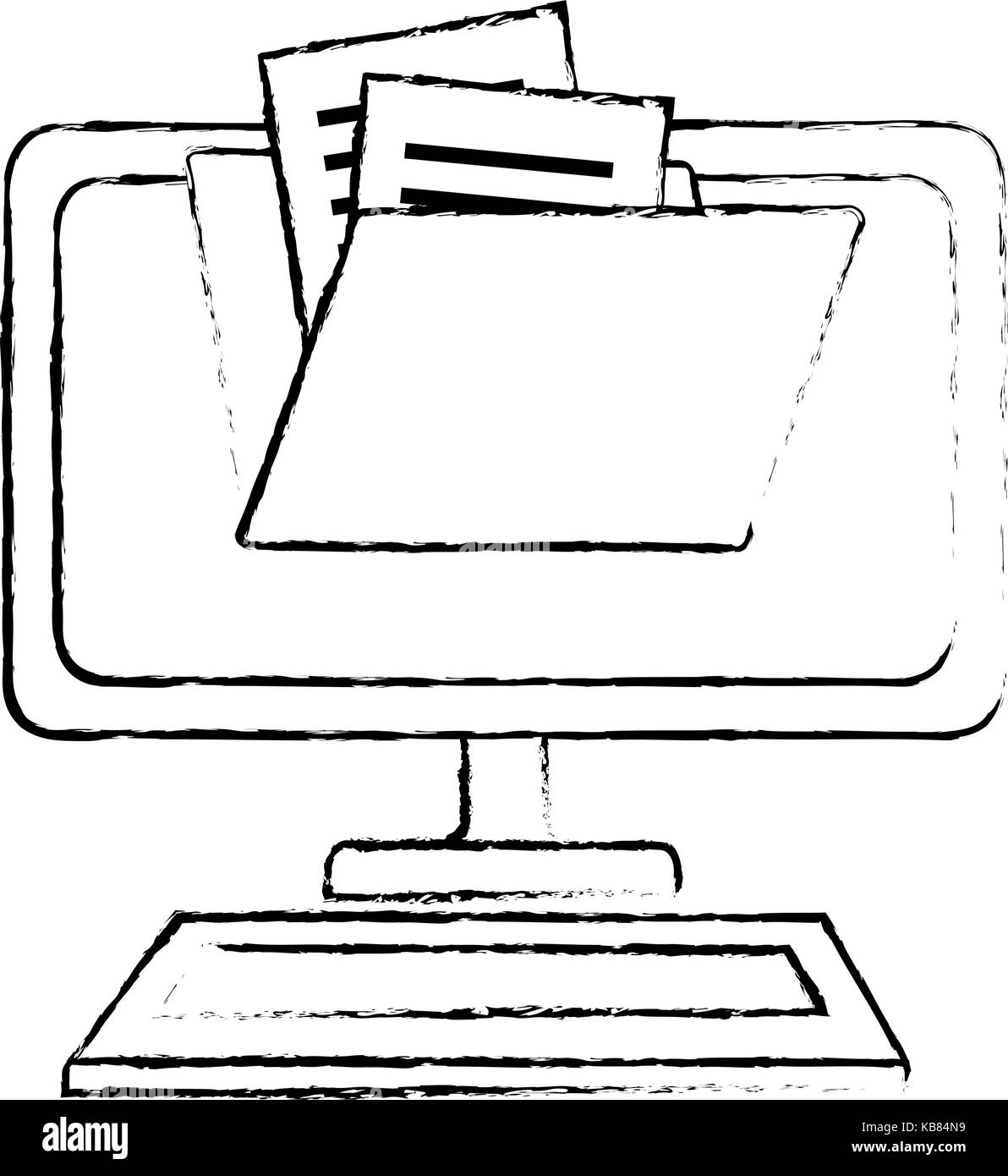computer desktop with folder vector illustration design Stock Vector ...