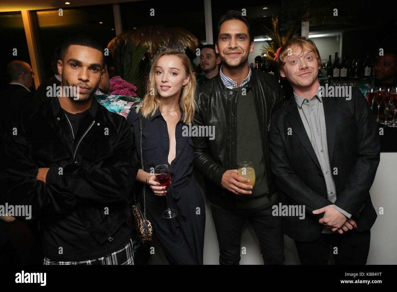 (Left to right) Lucien Laviscount, Phoebe Dynevor, Luke Pasqualino and