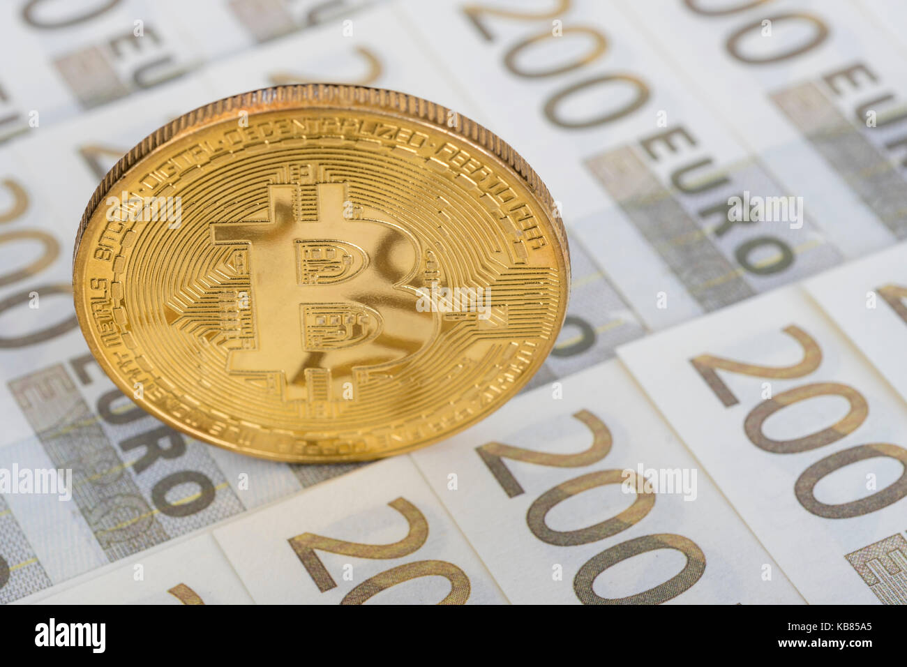 Gold Bitcoin on 200 Euro banknote. For European Digital Single Market,  Bitcoin-Euro exchange rate, EU e-commerce, EU Bitcoin regulation, Bitcoin  surge Stock Photo - Alamy