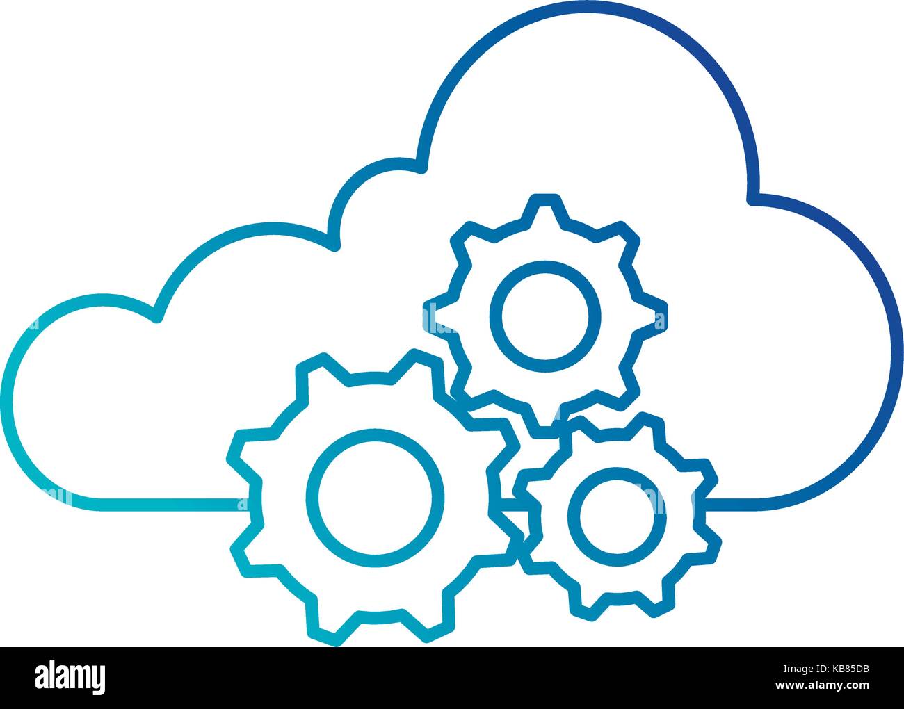 cloud computing with gears vector illustration design Stock Vector ...