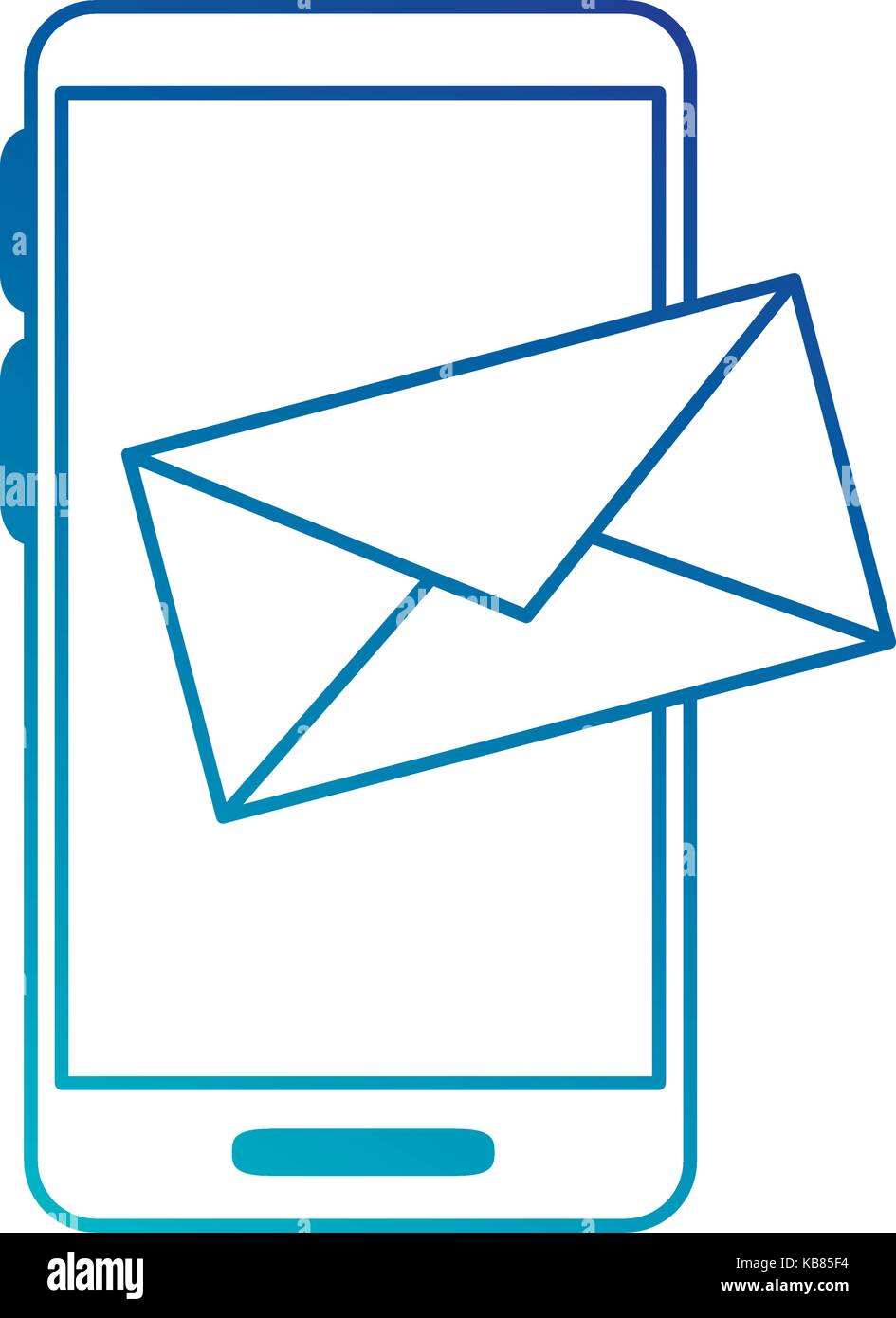 smartphone device with envelope vector illustration design Stock Vector ...