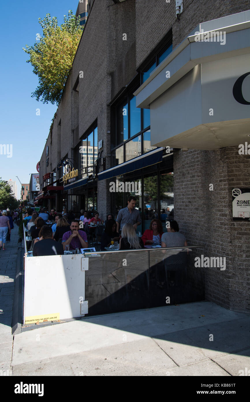 outdoor Restaurant Montreal Canada Stock Photo Alamy