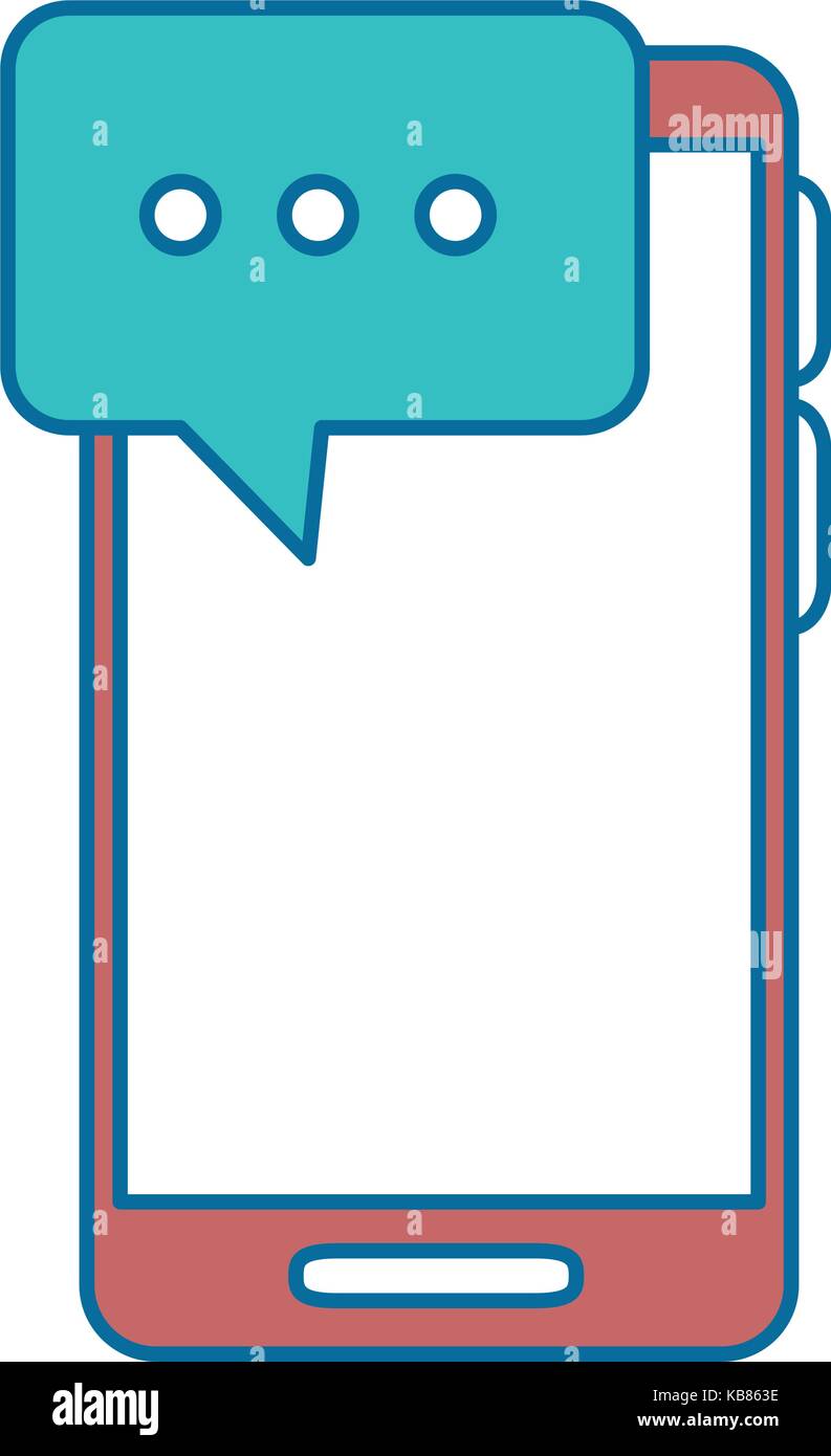 smartphone device with speech bubble vector illustration design Stock ...
