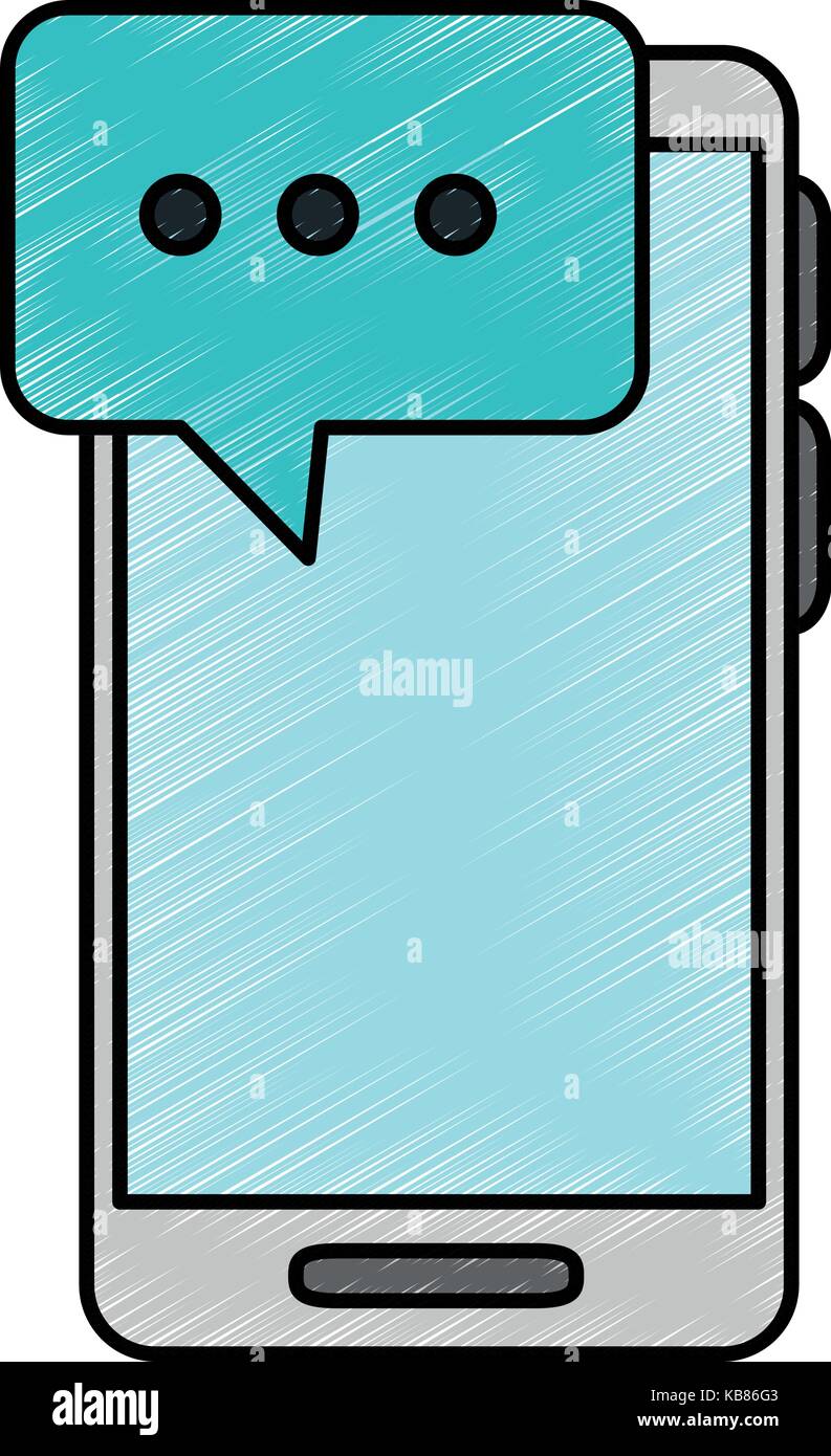smartphone device with speech bubble vector illustration design Stock ...
